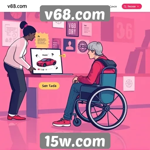 Acessibilidade e inclusão no site v68.com